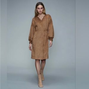 NWT Vivienne Hu Puff Sleeve Suede Dress